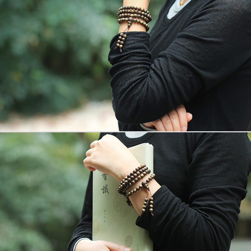 KarmaRipple's 108 Mala Beadwork Nha Trang Soil Buried Qinan Agarwood Balance Strength Bracelet p16