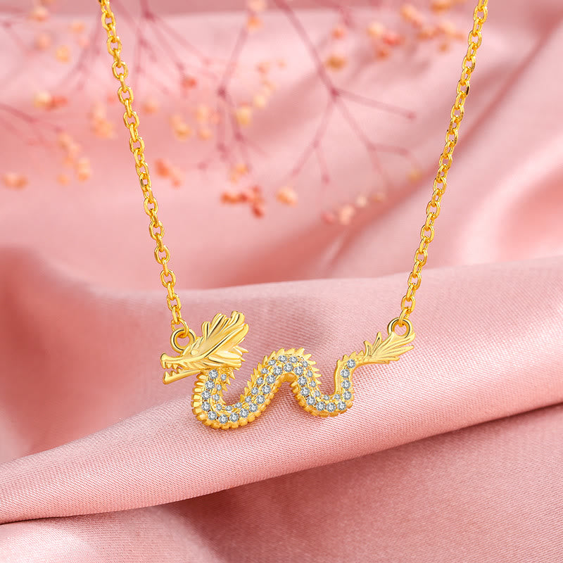 KarmaRipple's 925 Sterling Silver Year Of The Dragon Auspicious Golden Dragon Fortune Chain Pendant Necklace p8