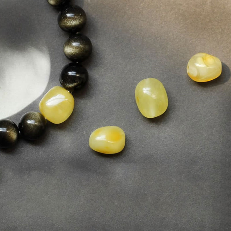 KarmaRipple's 925 Sterling Silver Chinese Zodiac Natal Buddha Authentic Gold Sheen Obsidian Amber Wealth Protection Bracelet p16