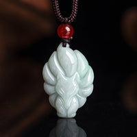 KarmaRipple's Authentic Jade Nine Tailed Fox Fortune Prosperity Pendant Necklace
