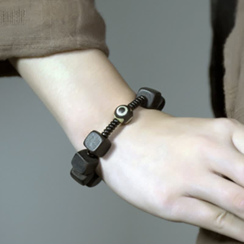 KarmaRipple's Tibetan Ebony Wood Dzi Bead Strength Bracelet p12