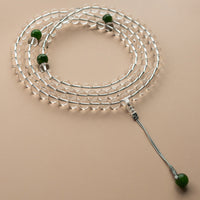 KarmaRipple's 108 Beadwork Ivory Gemstone Jade Meditation Bracelet Mala