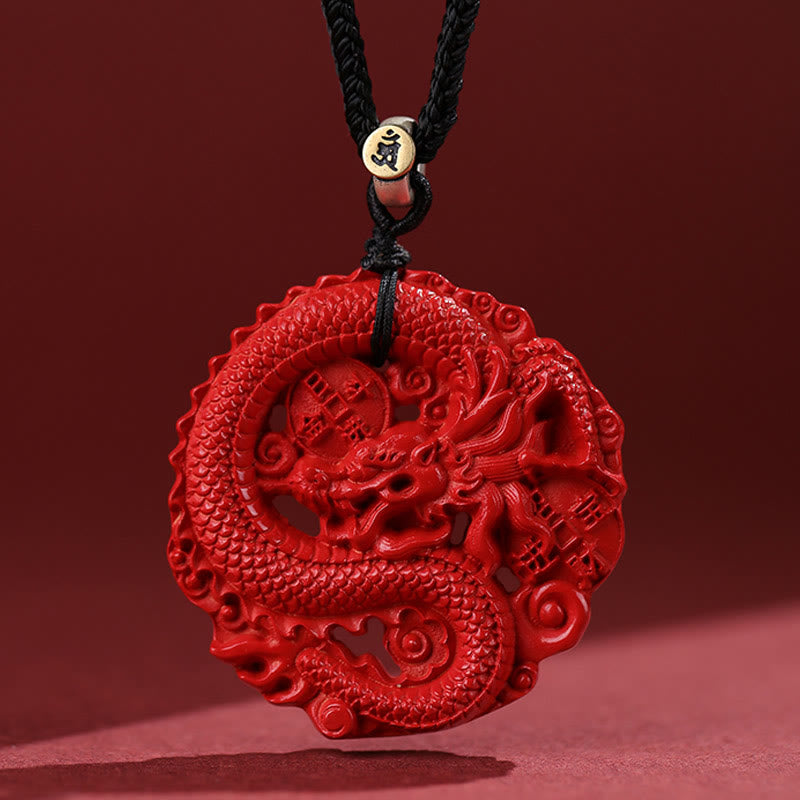 KarmaRipple's Year of the Dragon 925 Sterling Silver Authentic Cinnabar Bronze Coin Fortune Pendant Necklace p3