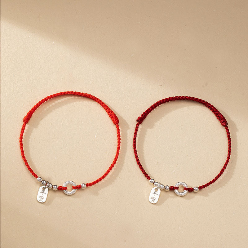 KarmaRipple's 925 Sterling Silver Auspicious Clouds Peace Buckle Safe And Sound Bracelet Anklet p18