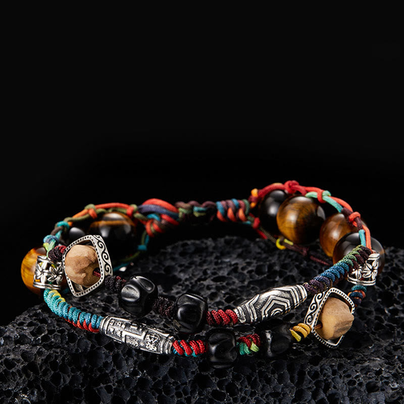 KarmaRipple's 925 Sterling Silver Tiger's Eye Bodhi Seed Handmade Courage Bracelet p12