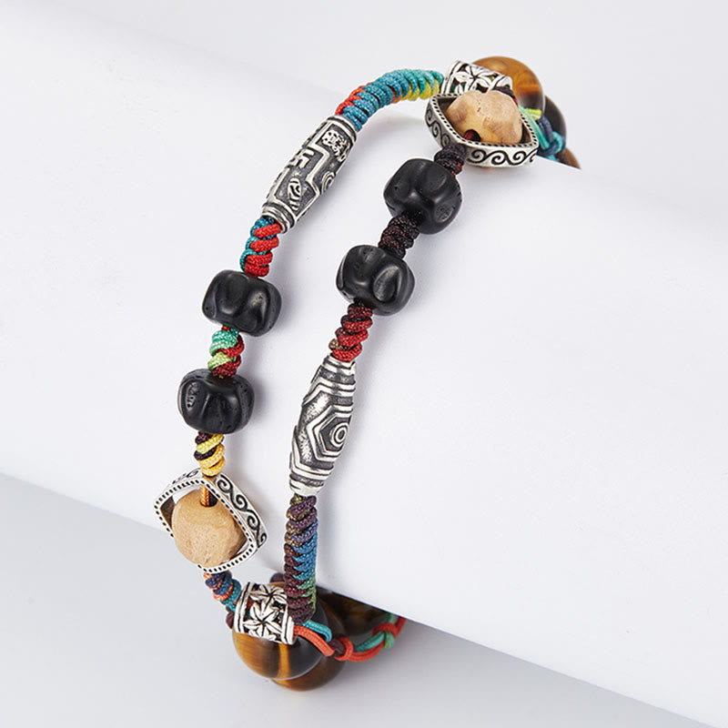 KarmaRipple's 925 Sterling Silver Tiger's Eye Bodhi Seed Handmade Courage Bracelet p10