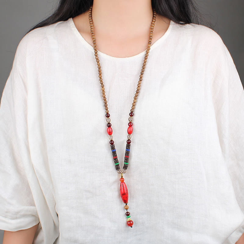 KarmaRipple's Wenge Wood Turquoise Stone Protection Calm Pendant Necklace p10