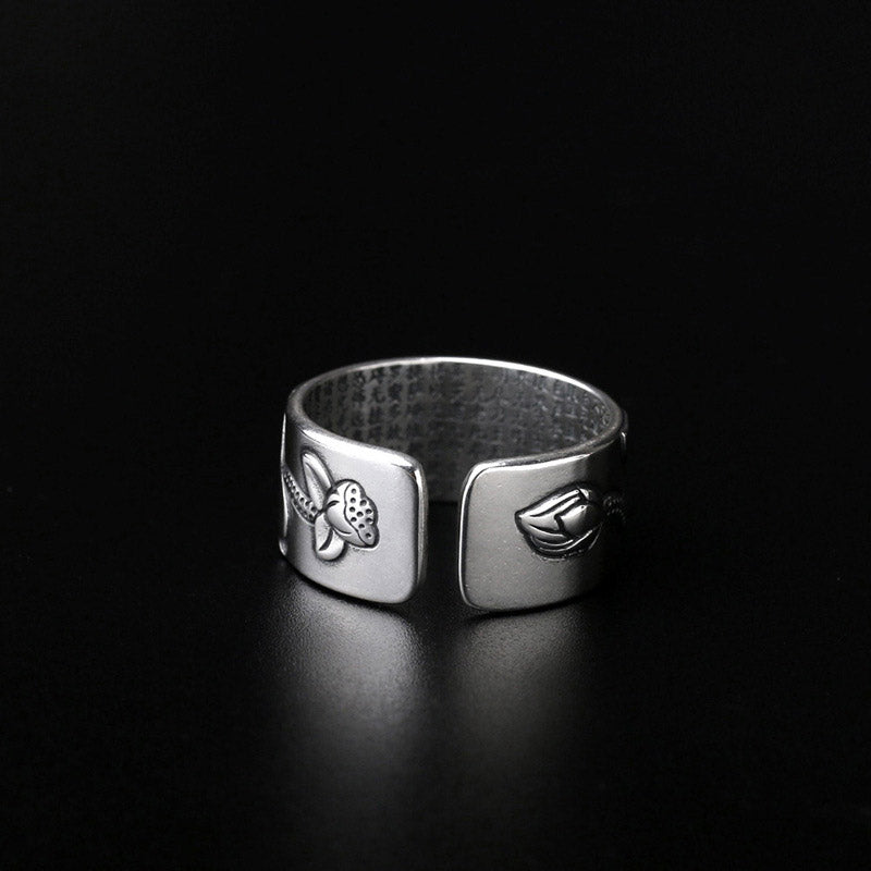 KarmaRipple's Tibetan Lotus Ivory Bronze Enlightenment Ring p5