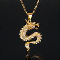 KarmaRipple's Chinese Zodiac Dragon Zircon Protection Pendant Necklace