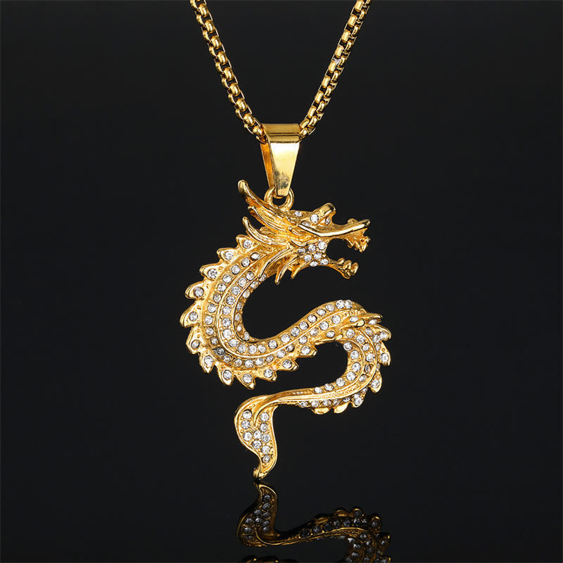 KarmaRipple's Chinese Zodiac Dragon Zircon Protection Pendant Necklace p8
