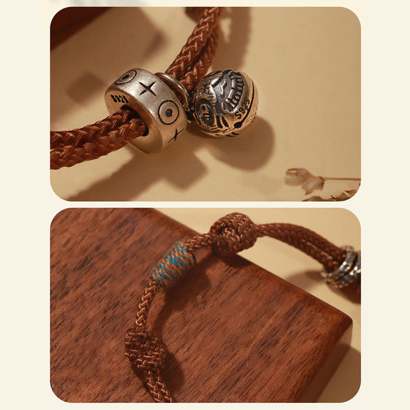 KarmaRipple's 925 Sterling Silver Gold Swallowing Beast Koi Fish Wealth Handcrafted Woven Bracelet p13