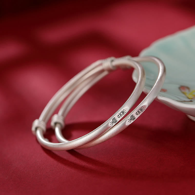 KarmaRipple's 999 Sterling Silver Peace And Joy Protection Kids Child Bracelet Bangle p8