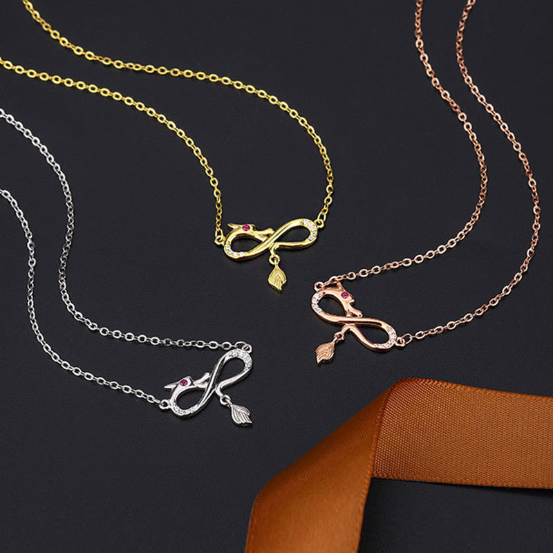 KarmaRipple's 999 Sterling Silver Year Of The Dragon Endless Weave Tail Talisman Protection Pendant Necklace p12