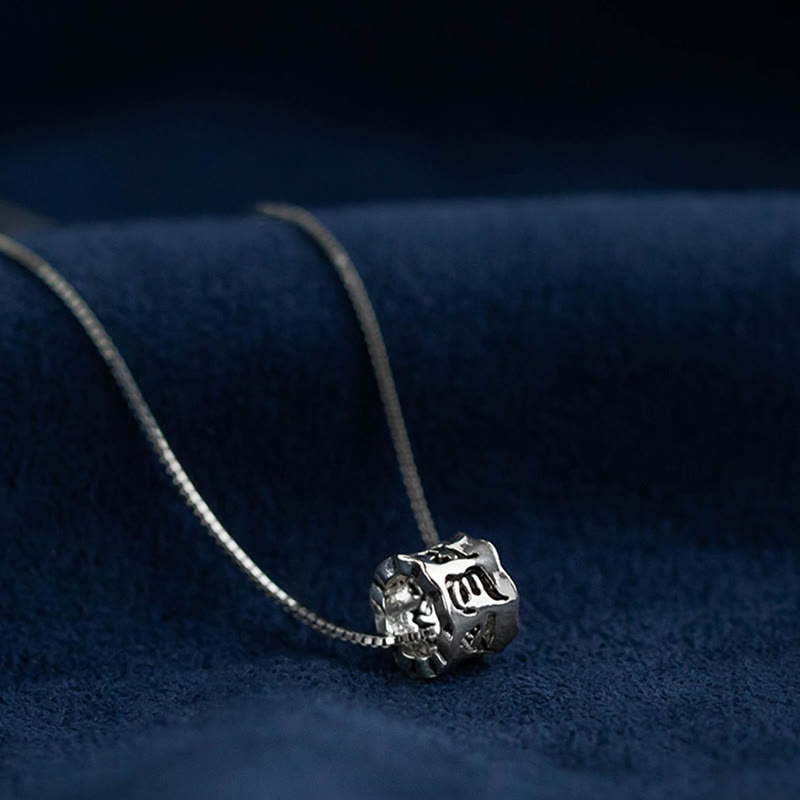 KarmaRipple's 925 Sterling Silver Tibetan Om Mani Padme Hum Engraved Love Focus Pendant Necklace p5