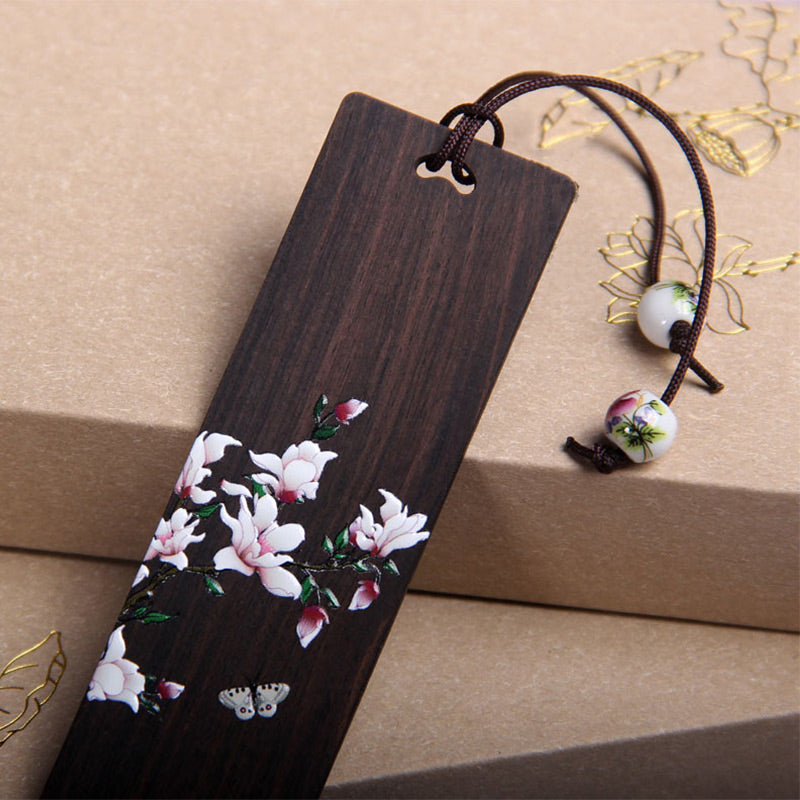 KarmaRipple's Butterfly Flower Ebony Wood Bookmarks With Gift Box p4