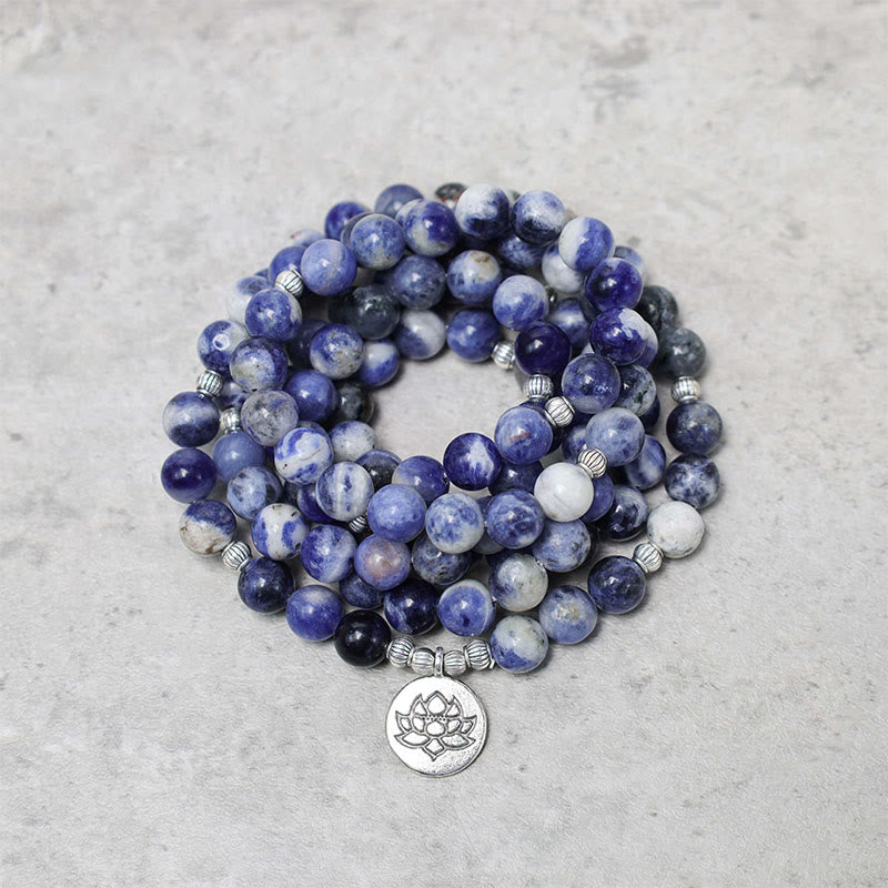 KarmaRipple's Authentic Blue Aventurine Lotus Peace Pendant Bracelet p6