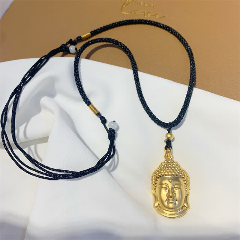 KarmaRipple's Gold Buddha Bronze Wealth Pendant Necklace p4
