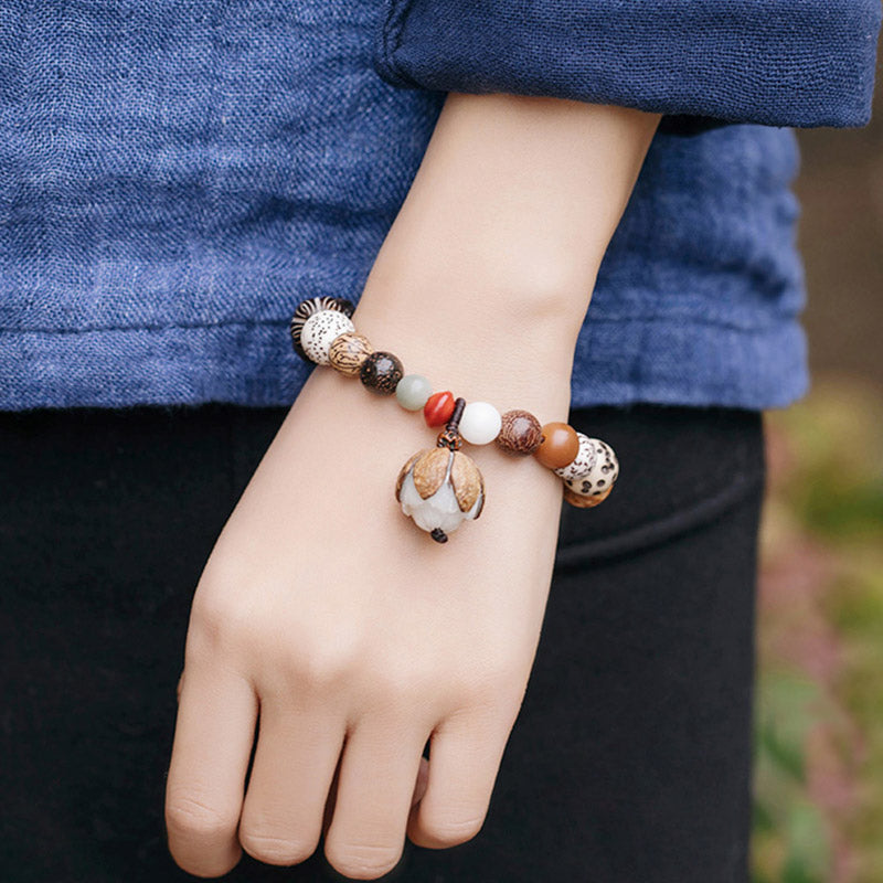 KarmaRipple's Bodhi Seed Lotus Wisdom Peace Wrist Mala Bracelet p7