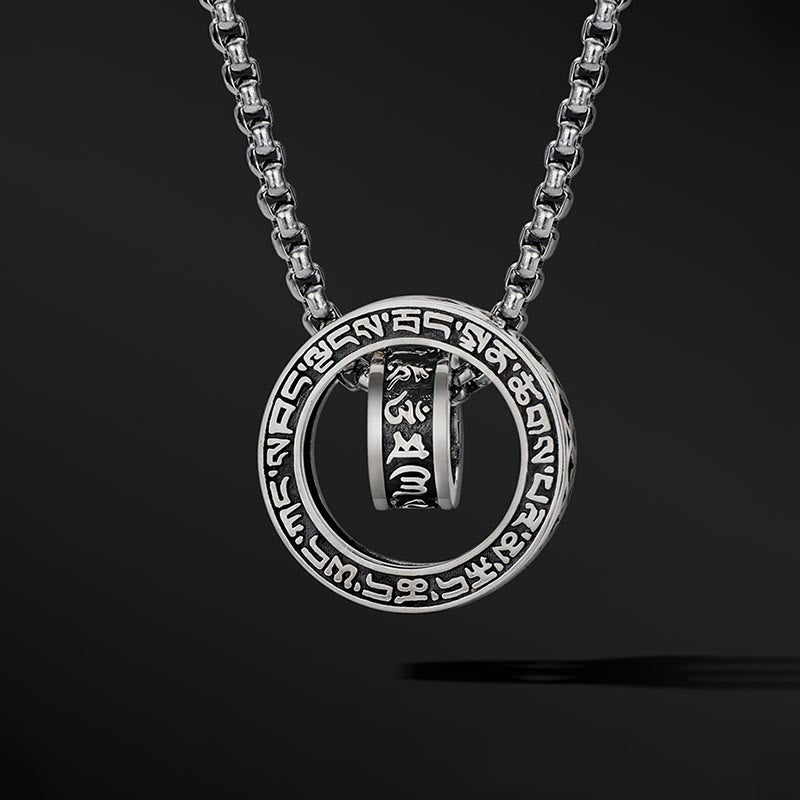 KarmaRipple's Tibetan Om Mani Padme Hum Carved Peace Purity Chain Pendant Necklace p6