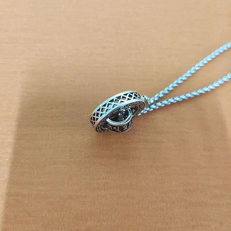 KarmaRipple's Tibetan Om Mani Padme Hum Carved Peace Purity Chain Pendant Necklace p9