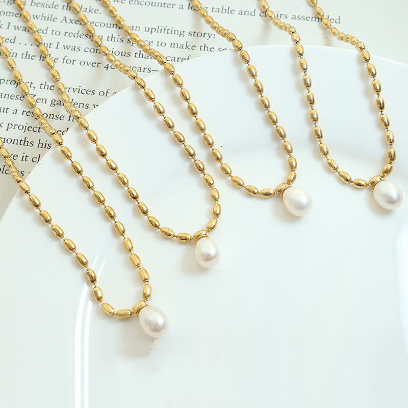 KarmaRipple's Pearl Bead Peace Pendant Necklace p9