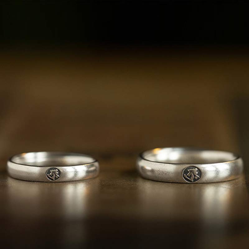 KarmaRipple's 925 Sterling Silver Chinese Zodiac Natal Buddha Blessing Pair Ring p19