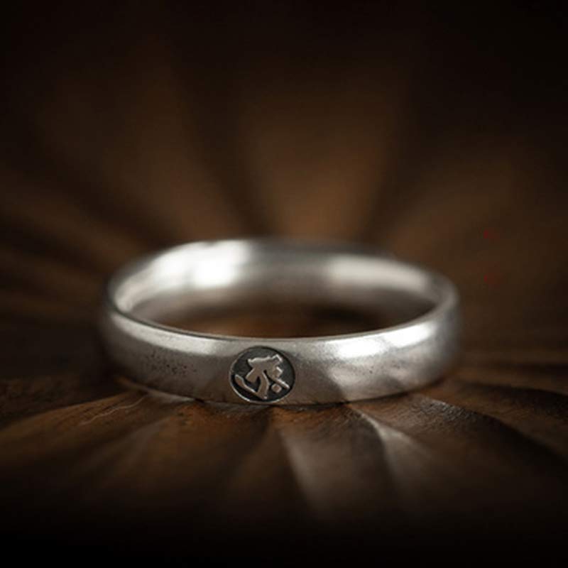 KarmaRipple's 925 Sterling Silver Chinese Zodiac Natal Buddha Blessing Pair Ring p17