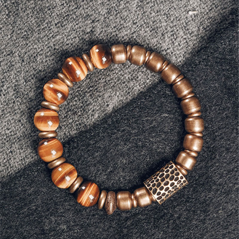KarmaRipple's Tiger Eye Stone Bronze Protection Bracelet p2