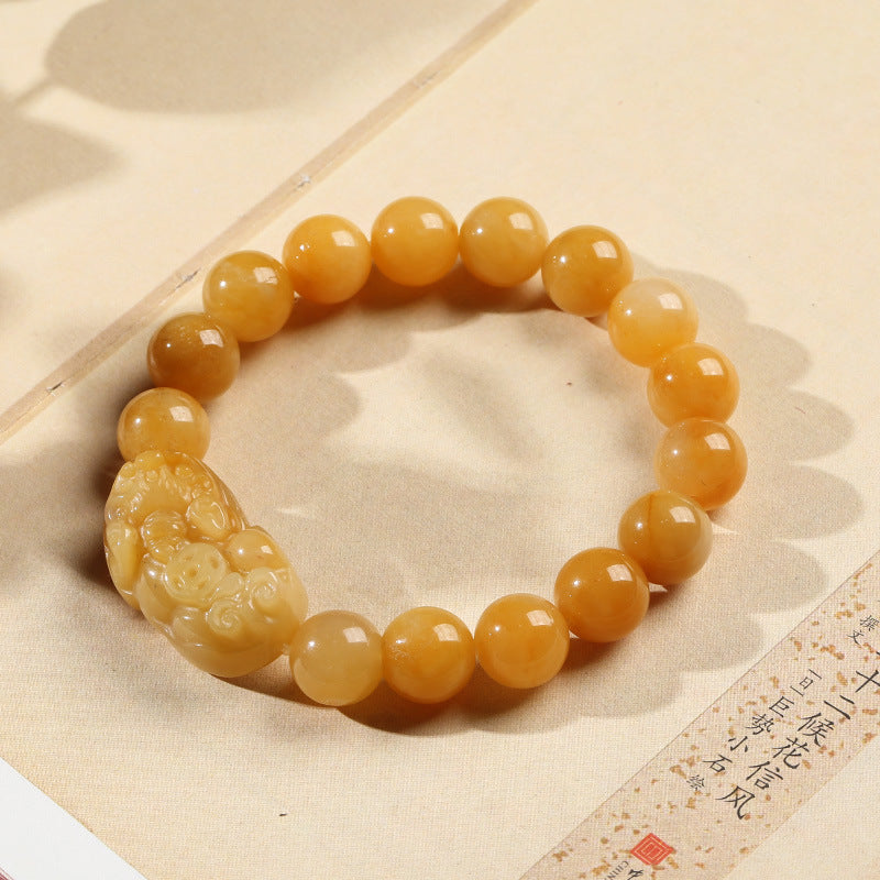 KarmaRipple's Golden Silk Jade Pixiu Wealth Bracelet p3
