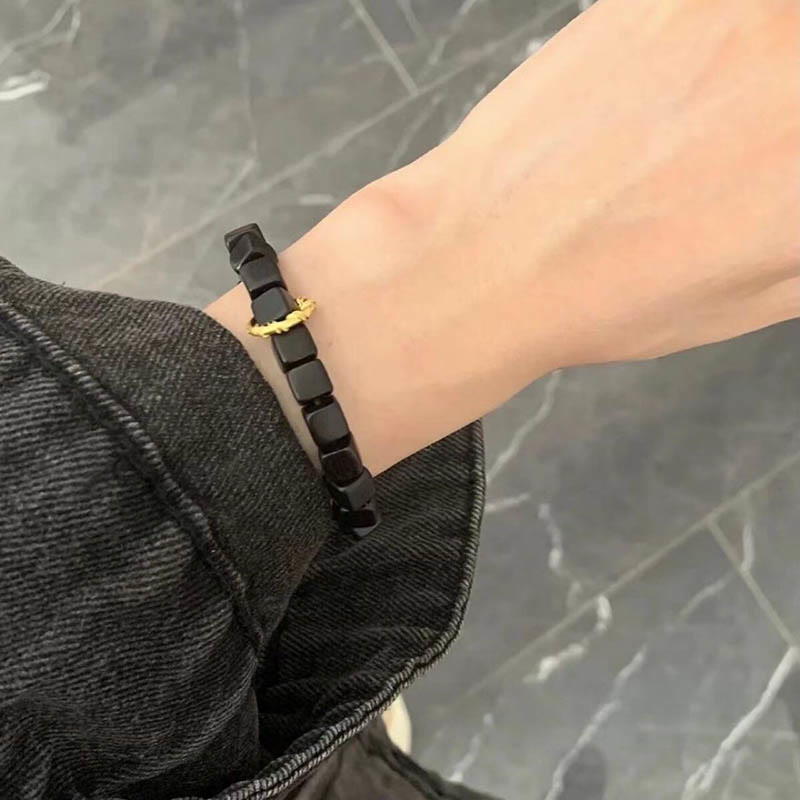 KarmaRipple's Tibetan Ebony Wood Square Beadwork Peace Calm Bracelet p9