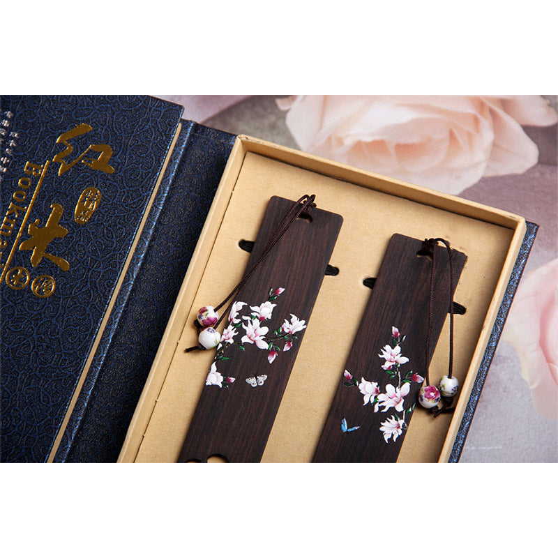 KarmaRipple's Butterfly Flower Ebony Wood Bookmarks With Gift Box p13