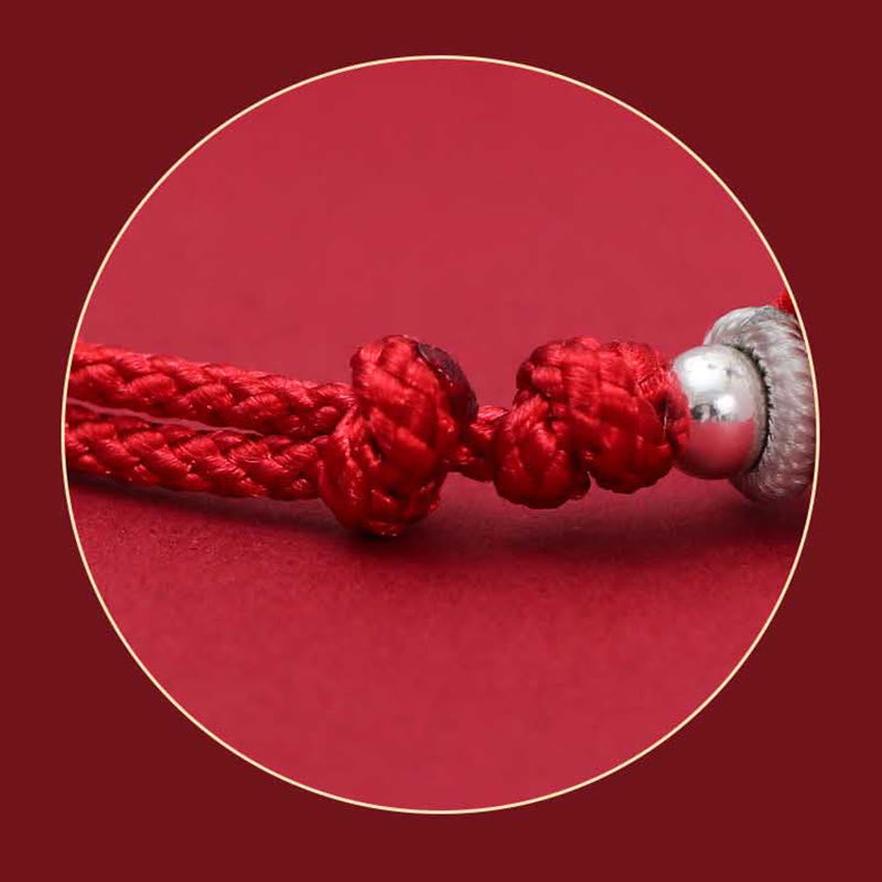 KarmaRipple's 925 Sterling Silver PiXiu Fu Character Wealth Fortune Handmade Woven Bracelet p7