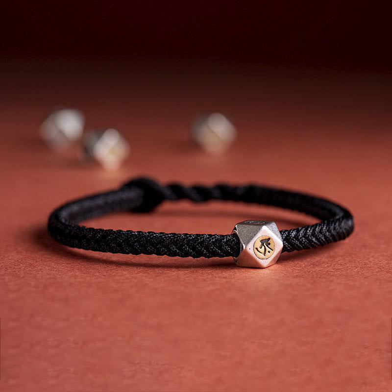 KarmaRipple's 925 Sterling Silver Handmade Chinese Zodiac Natal Buddha Fortune Protection Woven String Bracelet p49