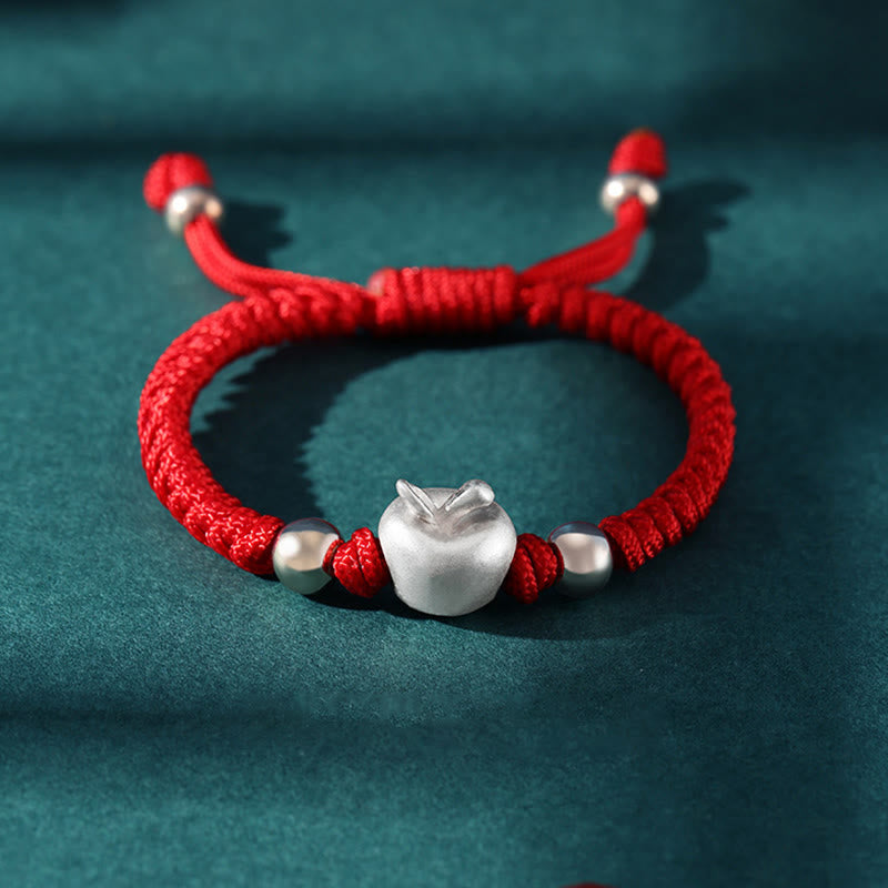 KarmaRipple's 999 Sterling Silver Apple Red Multicolored Rope Fortune Protection Handcrafted Kids Bracelet p3