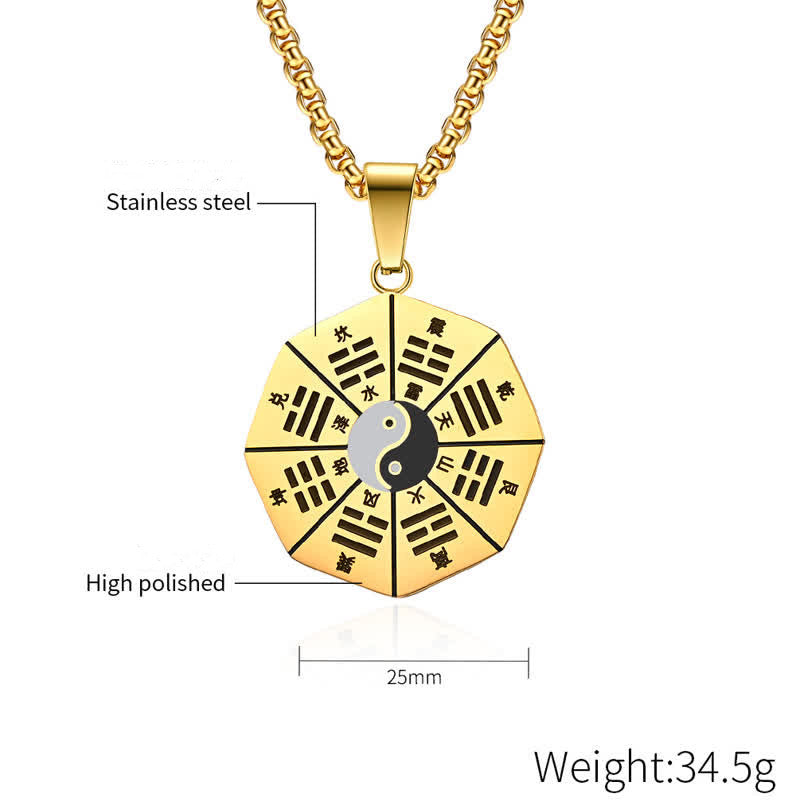 KarmaRipple's Bagua Yin Yang Titanium Steel Balance Pendant Necklace p7