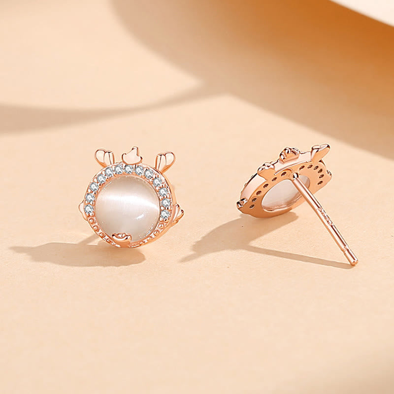 KarmaRipple's 925 Sterling Silver Year of the Dragon Cat's Eye Cute Dragon Bronze Coin Protection Bracelet Pendant Necklace Earrings ( p18