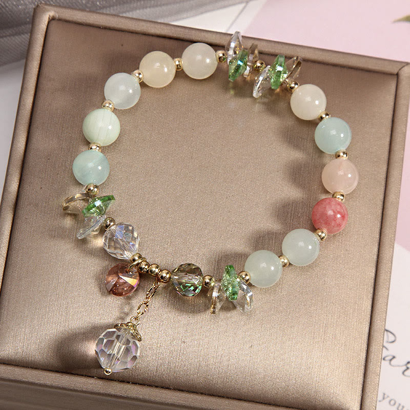 KarmaRipple's Cat's Eye Pink Gemstone Peace Talisman Bracelet p8