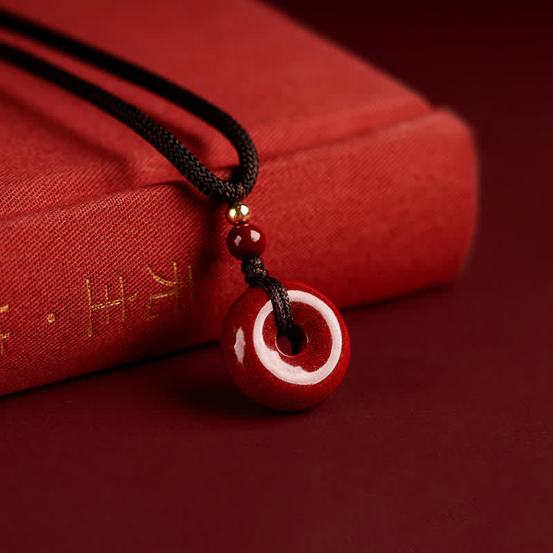 KarmaRipple's Cinnabar Peace Buckle Calm Blessing Pendant Necklace p18