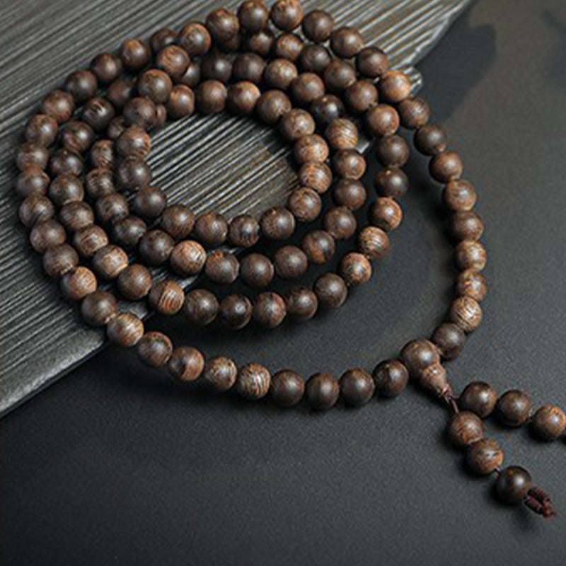 KarmaRipple's 108 Mala Beadwork Agarwood Peace Strength Calm Bracelet p9
