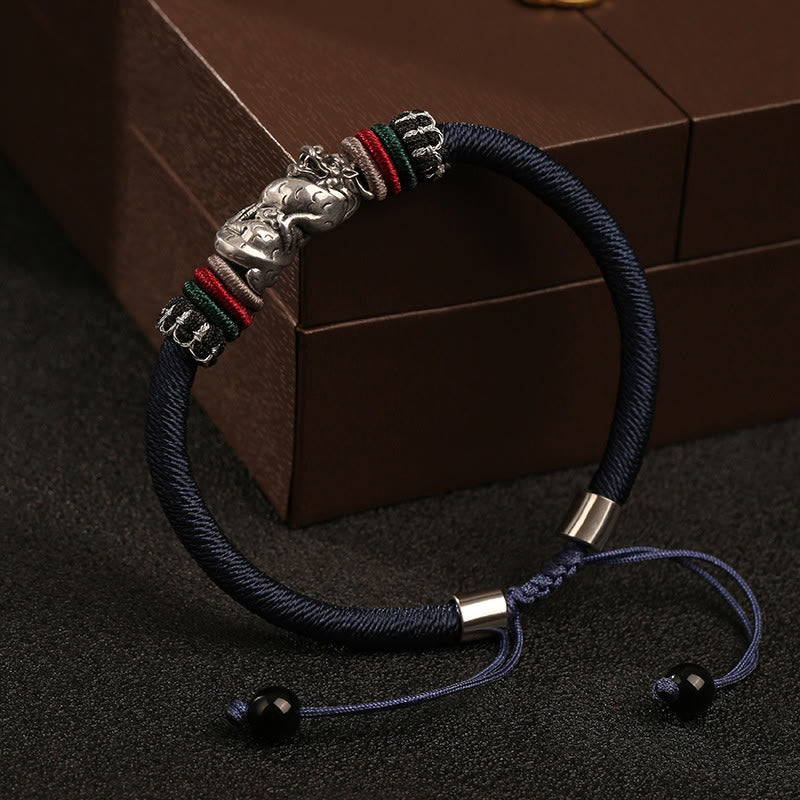 KarmaRipple's Handmade 925 Sterling Silver Year Of The Dragon Auspicious Dragon Fortune Rope Bracelet p3