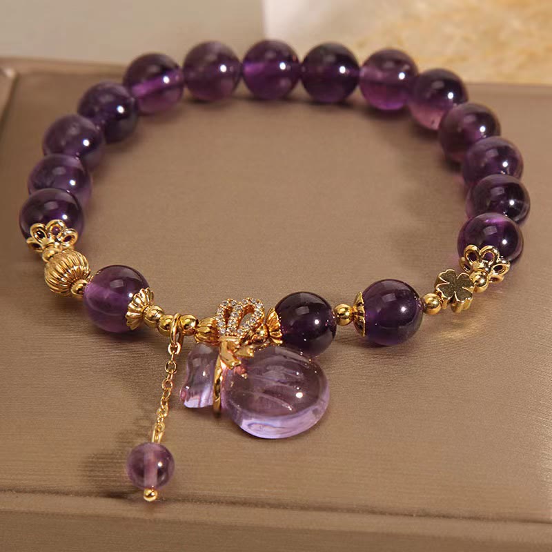 KarmaRipple's Authentic Amethyst Gemstone Money Bag Talisman Positive Bracelet p10