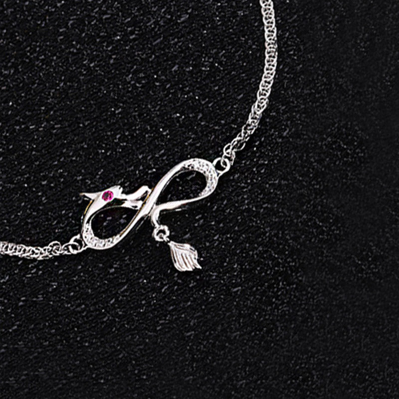 KarmaRipple's Year Of The Dragon 999 Sterling Silver Zircon Endless Weave Tail Talisman Fortune Protection Bracelet p6