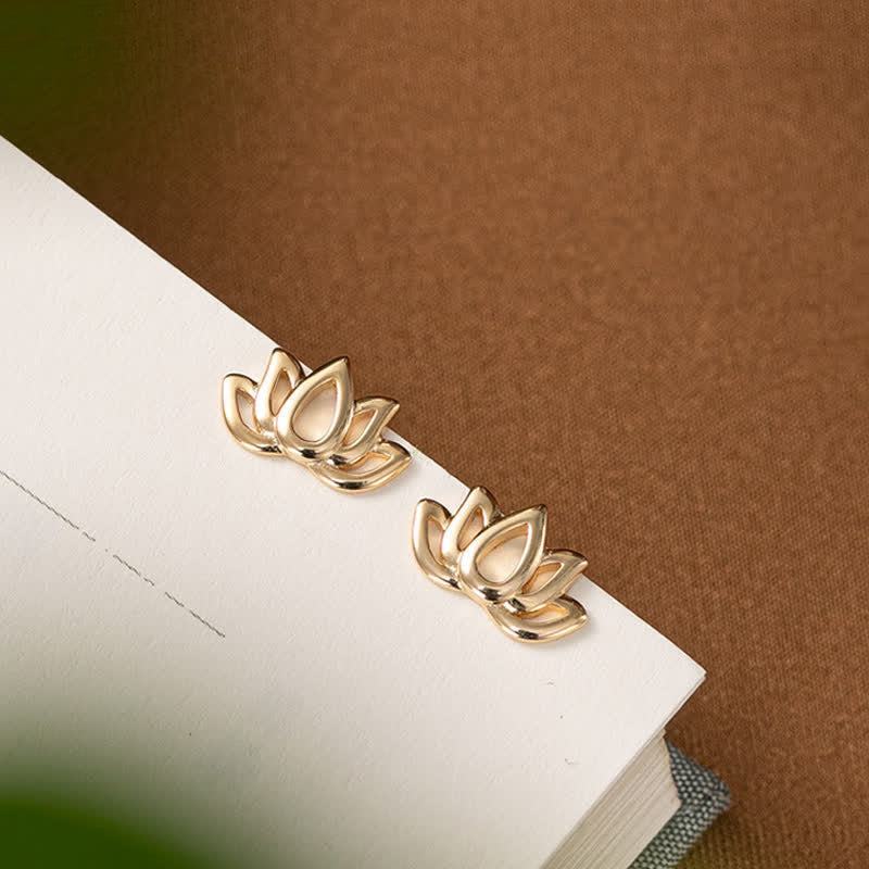 KarmaRipple's 925 Sterling Silver Lotus Flower Blessing Earrings p6