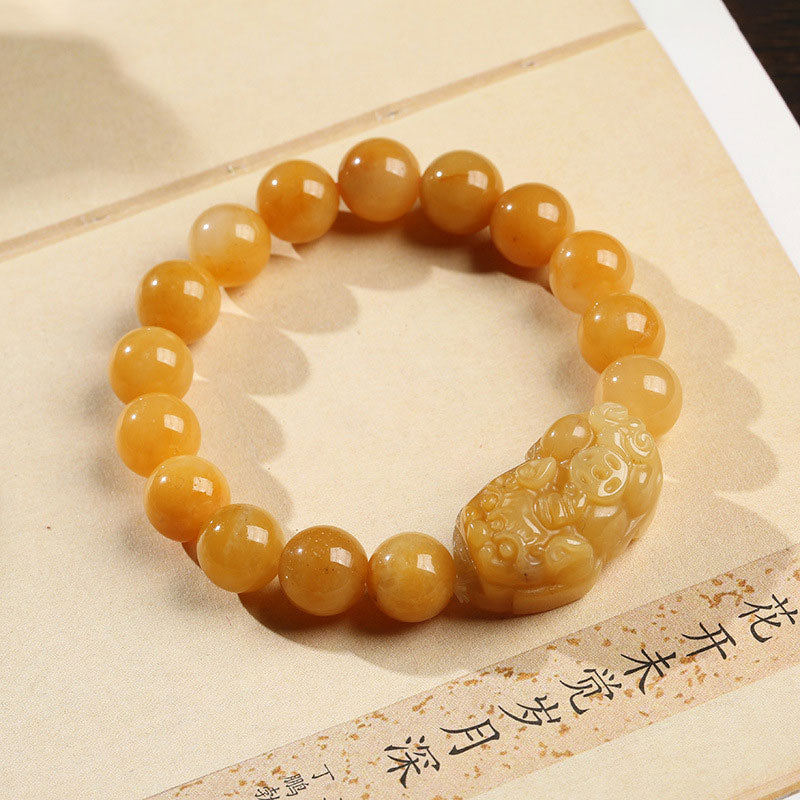 KarmaRipple's Golden Silk Jade Pixiu Wealth Bracelet p2