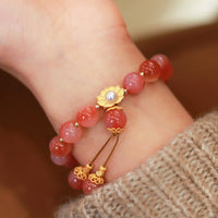 KarmaRipple's 925 Sterling Silver Yanyuan Agate Lotus Flower Enlightenment Bracelet