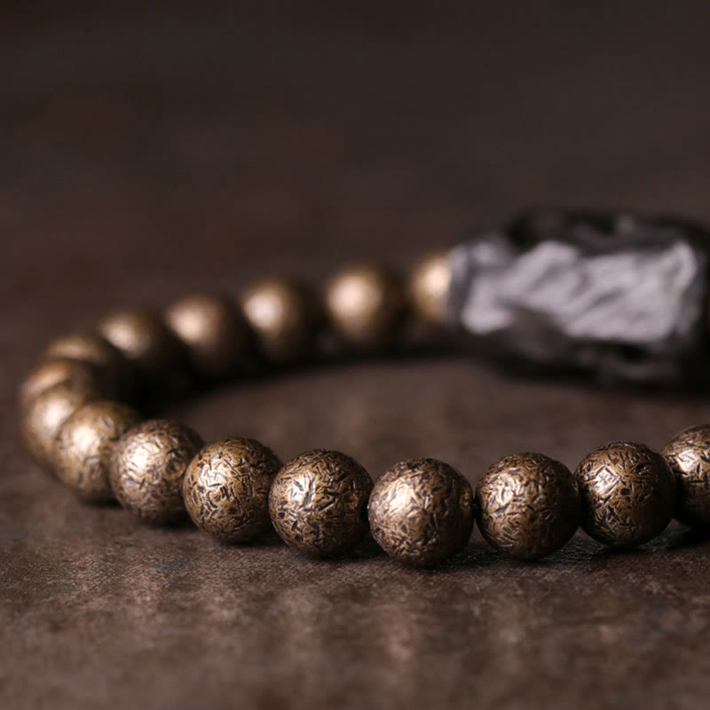 KarmaRipple's Tibet Ebony Wood Bronze Peace Balance Beaded Bracelet p4