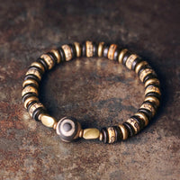 KarmaRipple's Tibetan Yak Bone Ebony Wood Strength Bracelet