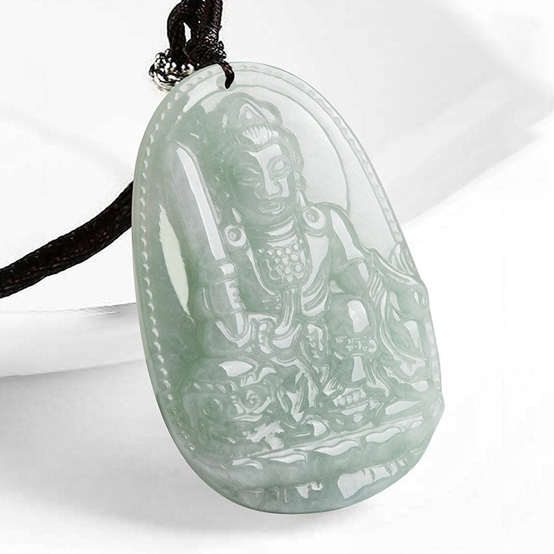 KarmaRipple's Chinese Zodiac Natal Buddha Jade Wealth Prosperity Pendant Necklace p30