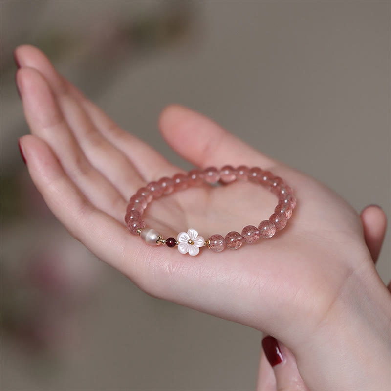 KarmaRipple's Strawberry Quartz Peach Blossom Love Bracelet p2