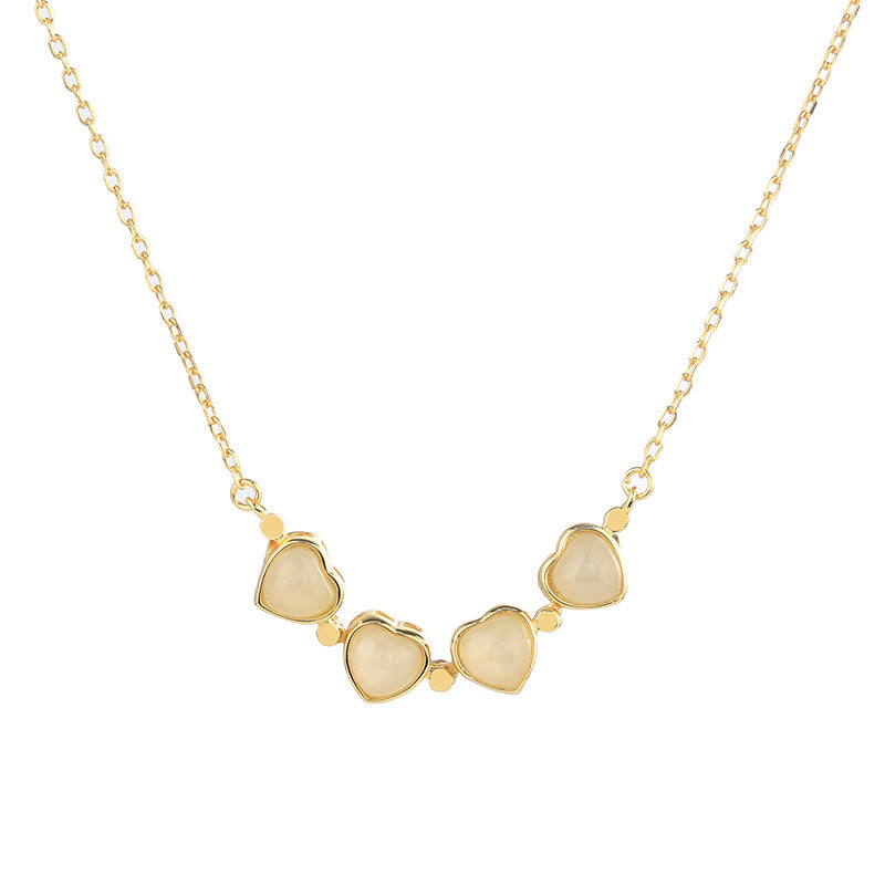 KarmaRipple's 925 Sterling Silver Four Leaf Clover Ivory Jade Red Agate Abundance Pendant Necklace p4